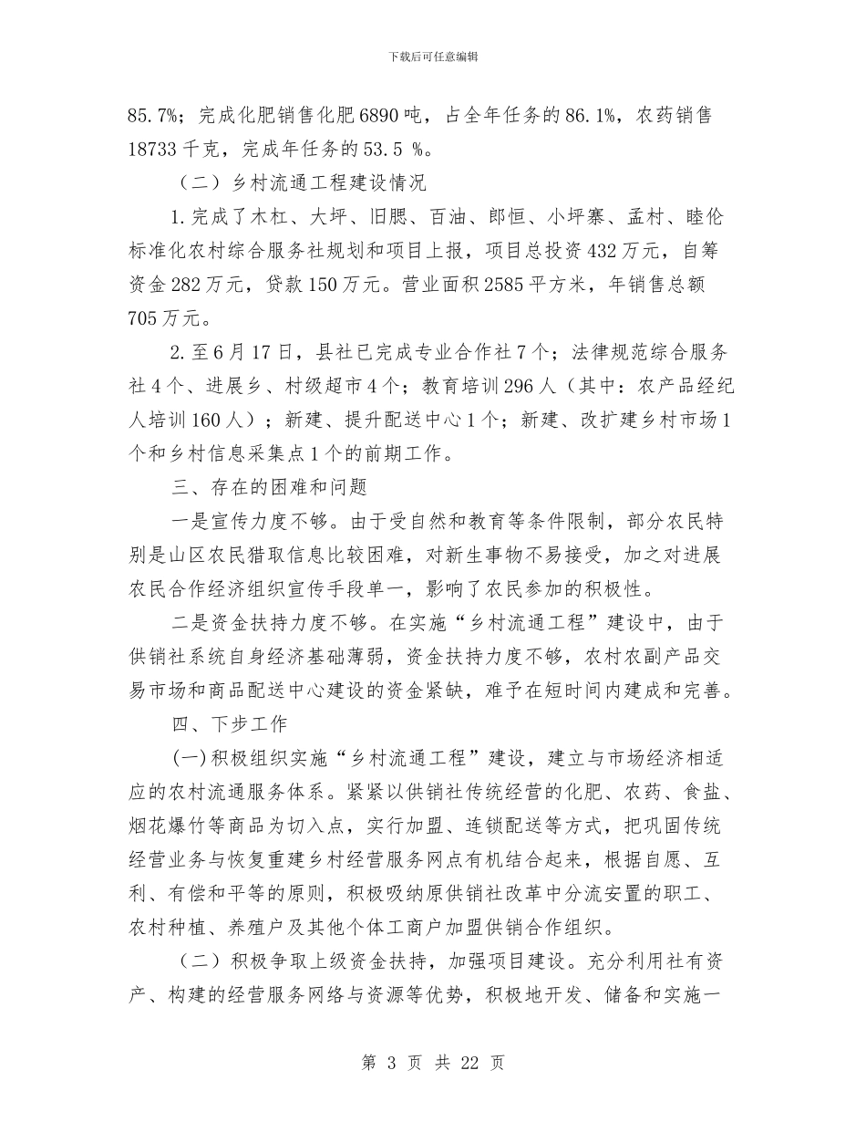 实施乡村流通工程建设工作情况报告与实施工作方案范文4篇汇编_第3页