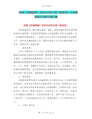 实施《实施纲要》具体办法的方案与实施改造立交桥方案汇编
