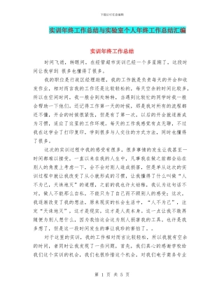 实训年终工作总结与实验室个人年终工作总结汇编