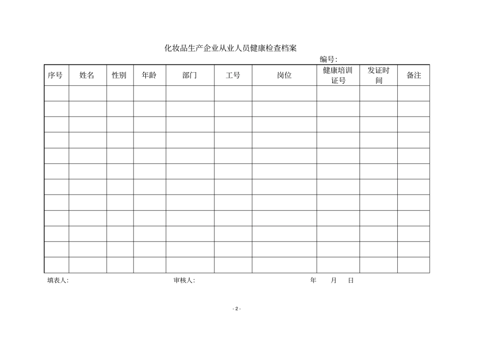 化妆品生产企业卫生管理表格_第2页