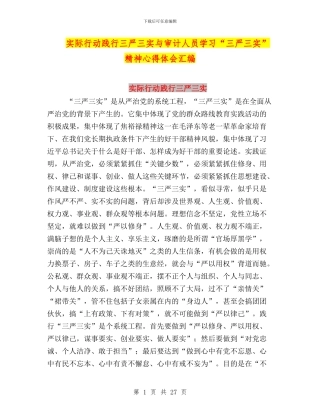 实际行动践行三严三实与审计人员学习“三严三实”精神心得体会汇编