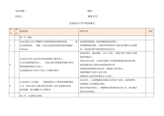 化妆品生产许可检查要点自查表