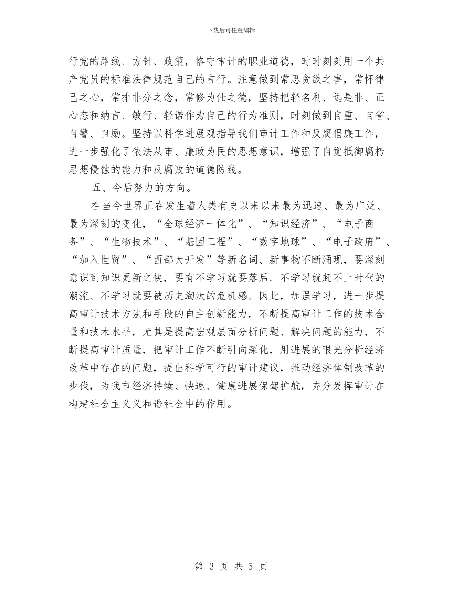 审计个人工作总结报告与审计个人年度工作总结汇编_第3页
