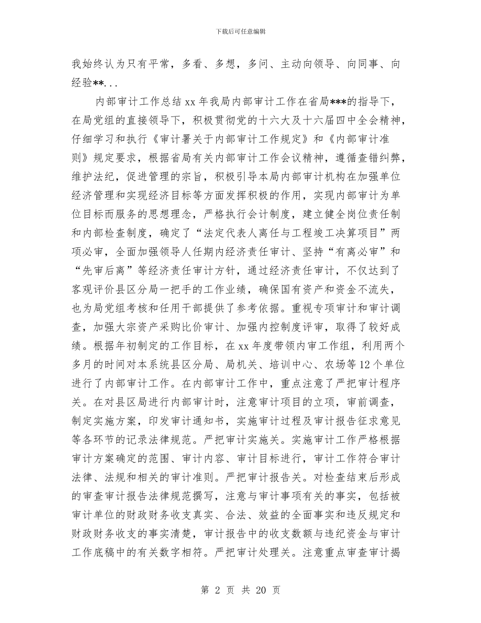 审计人员个人工作总结与审计人员个人年终工作总结范文汇编_第2页