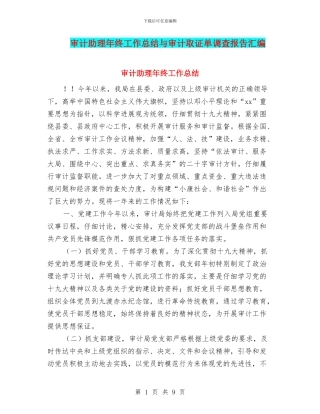审计助理年终工作总结与审计取证单调查报告汇编