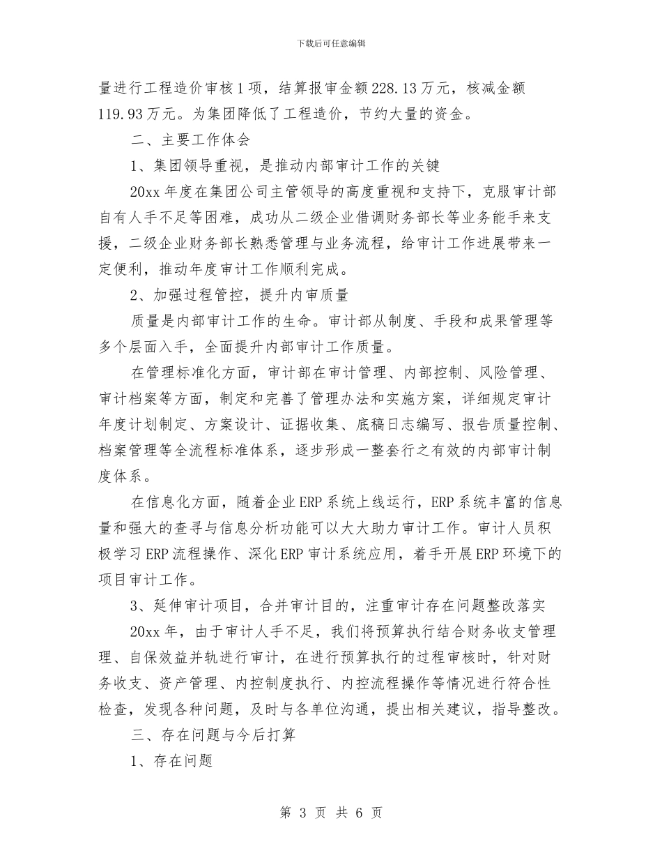 审计员个人年终工作总结与审计员试用期转正工作小结范文汇编_第3页