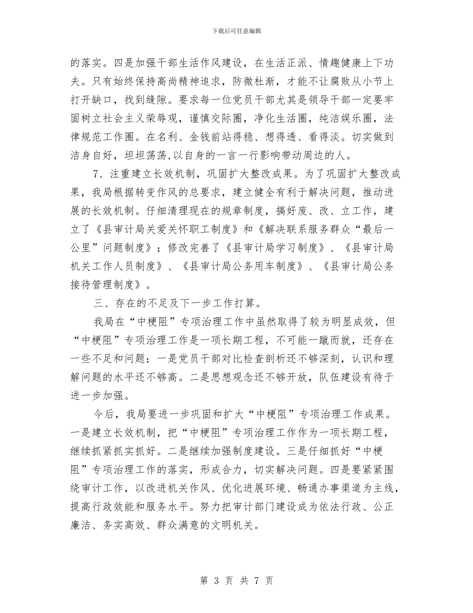 审计局中梗阻专项整治工作总结与审计局争创四大能手实施意见汇编_第3页