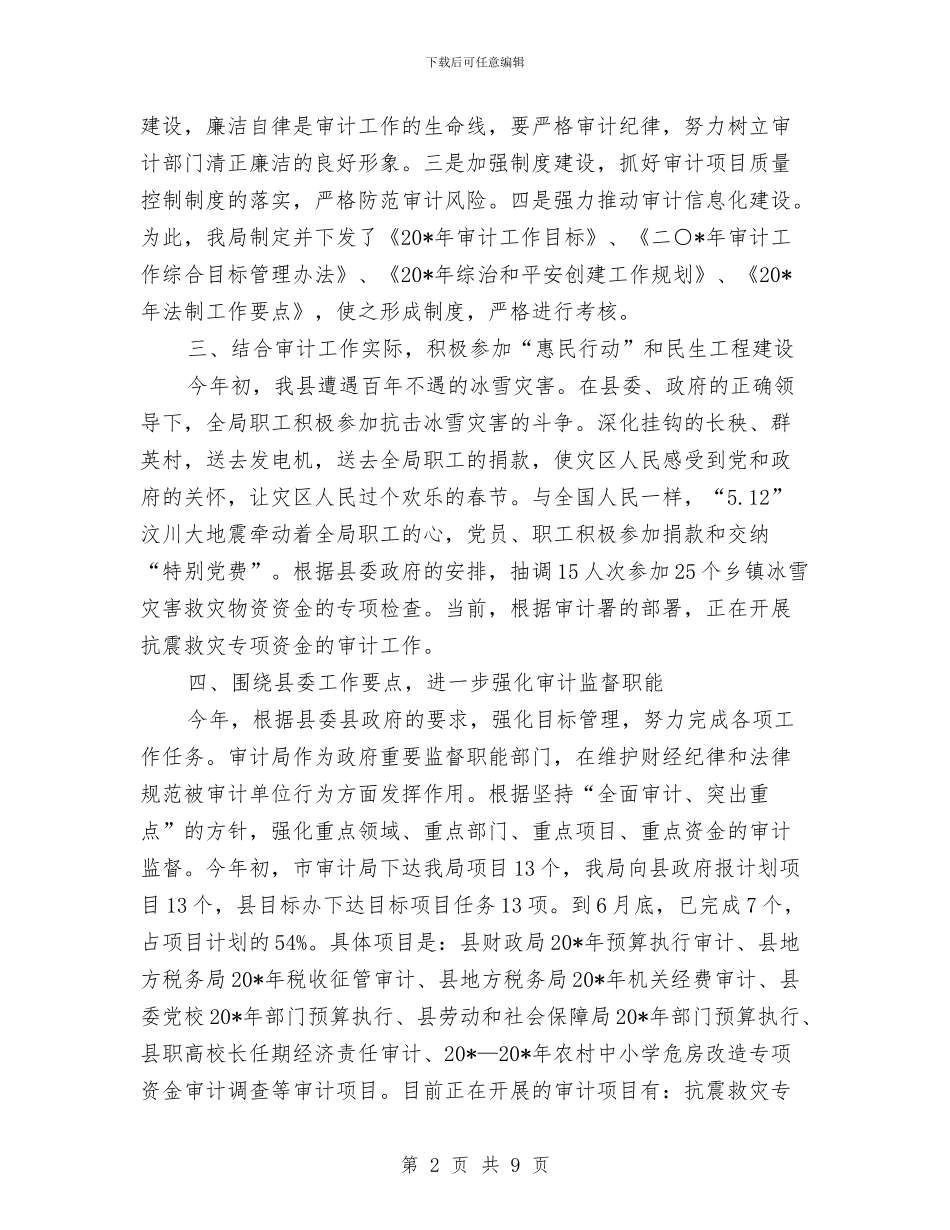 审计局党建上半年工作总结与审计局党支部党建工作总结汇编_第2页