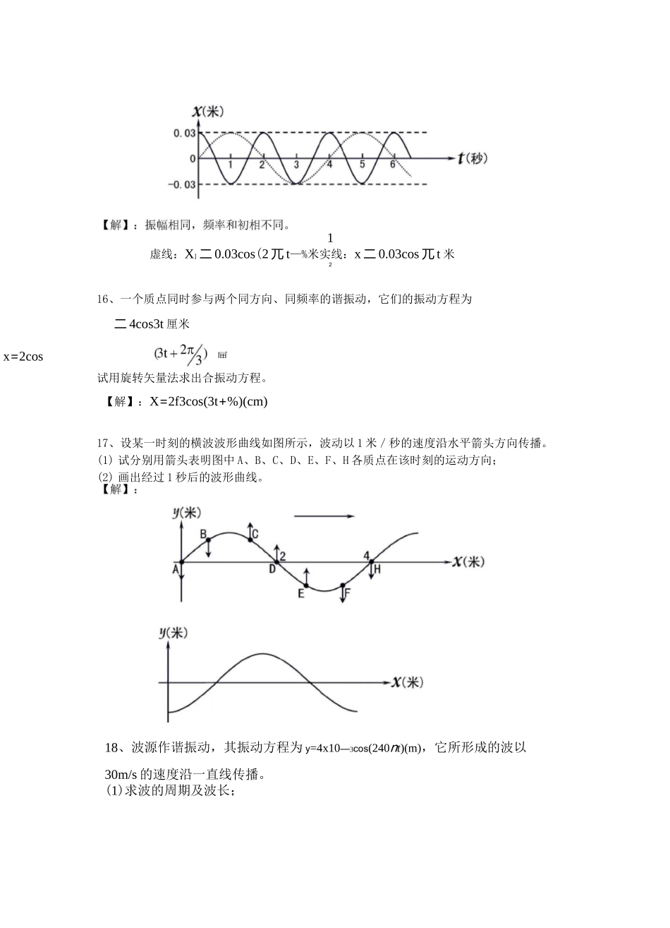 大学物理振动与波练习题与答案_第2页