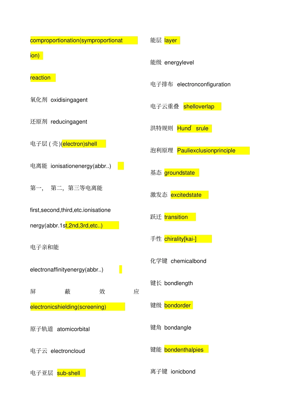 化学专业词汇_第3页