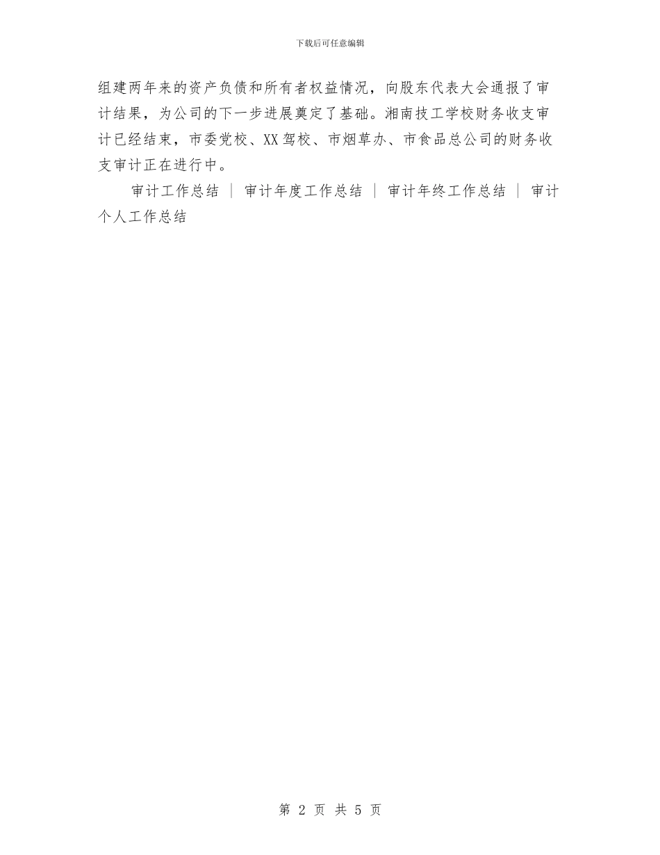 审计局年度审计工作总结与审计工作个人工作总结汇编_第2页