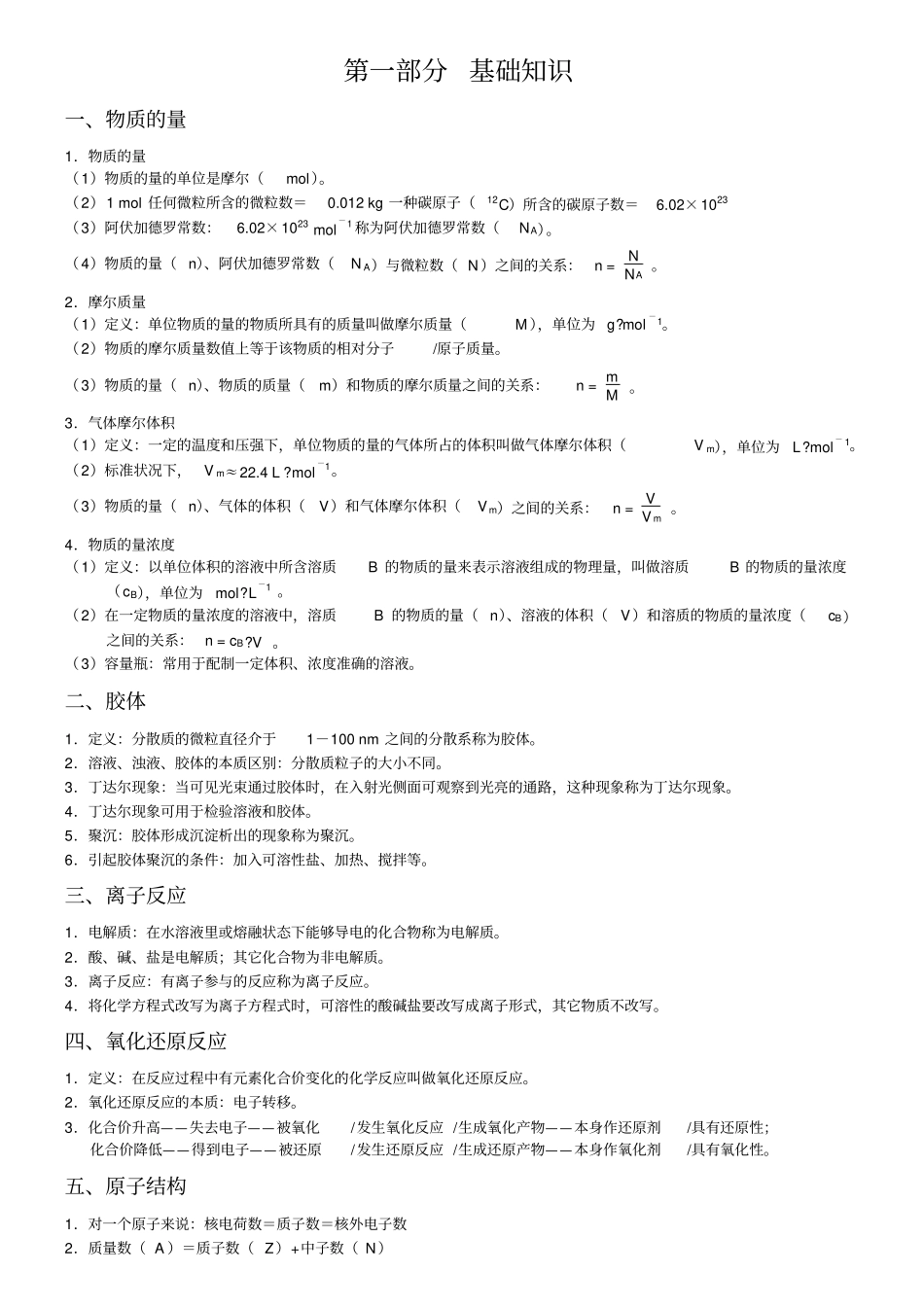化学会考知识点总结_第1页