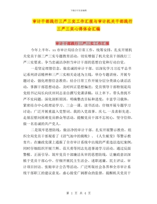 审计干部践行三严三实工作汇报与审计机关干部践行三严三实心得体会汇编