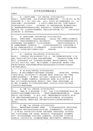 化学发光试剂临床意义汇总