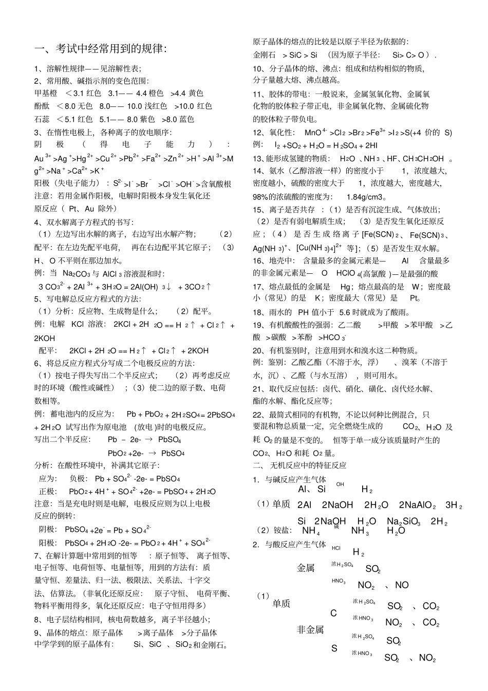 化学常考知识点总结_第1页