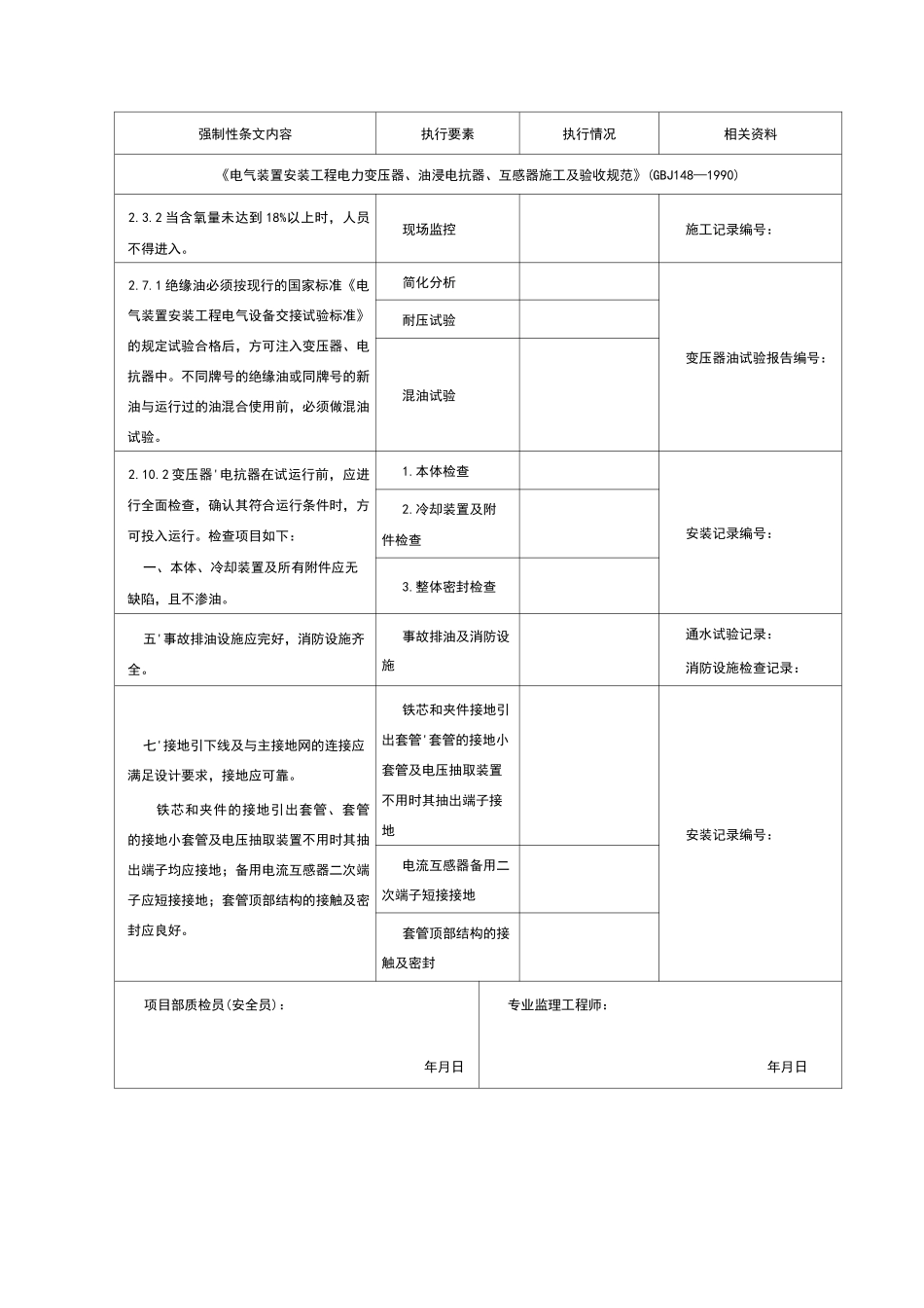 风电场、升压站电气强制性条文执行记录_第2页