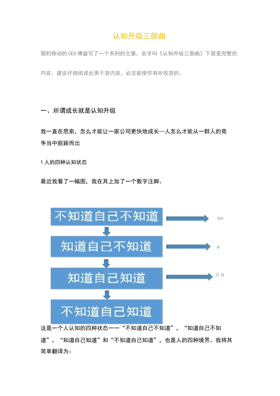傅盛：认知升级三部曲_第1页