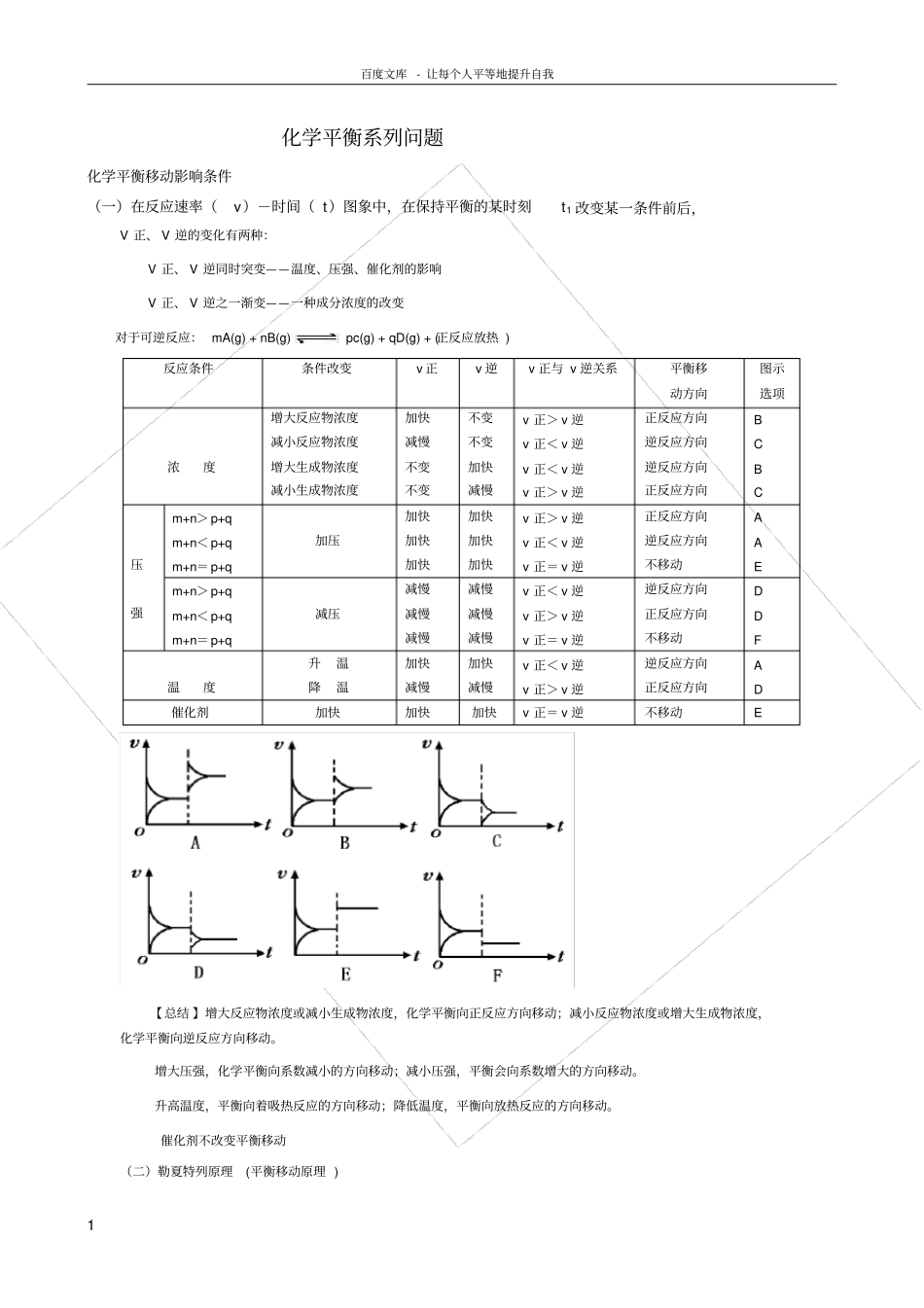 化学平衡移动原理总结_第1页