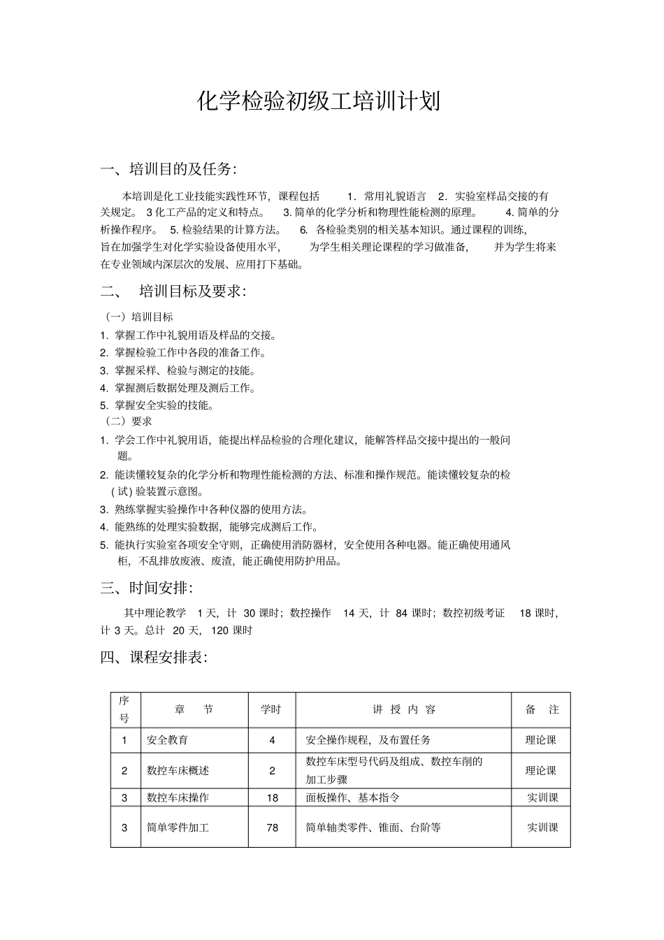 化学检验工培训计划_第1页