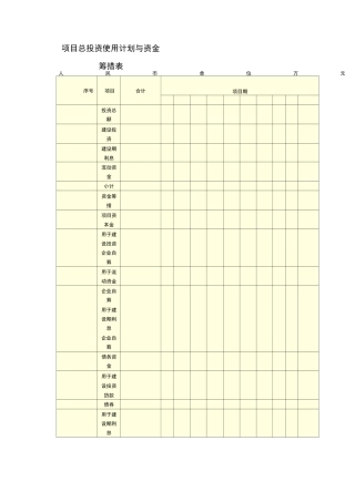 房地产开发资金筹措表