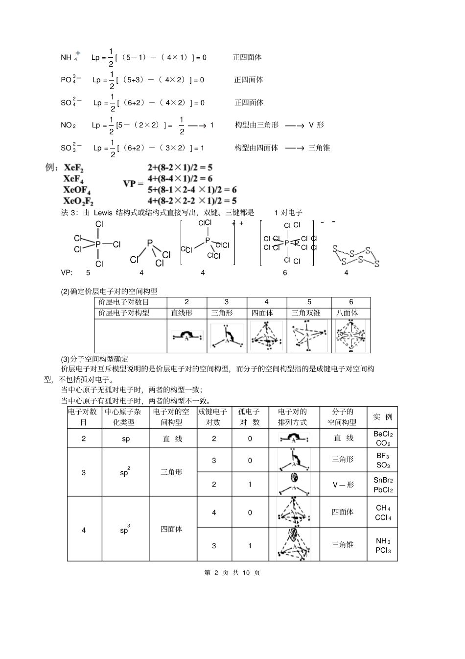化学选修三分子的立体构型分析_第2页