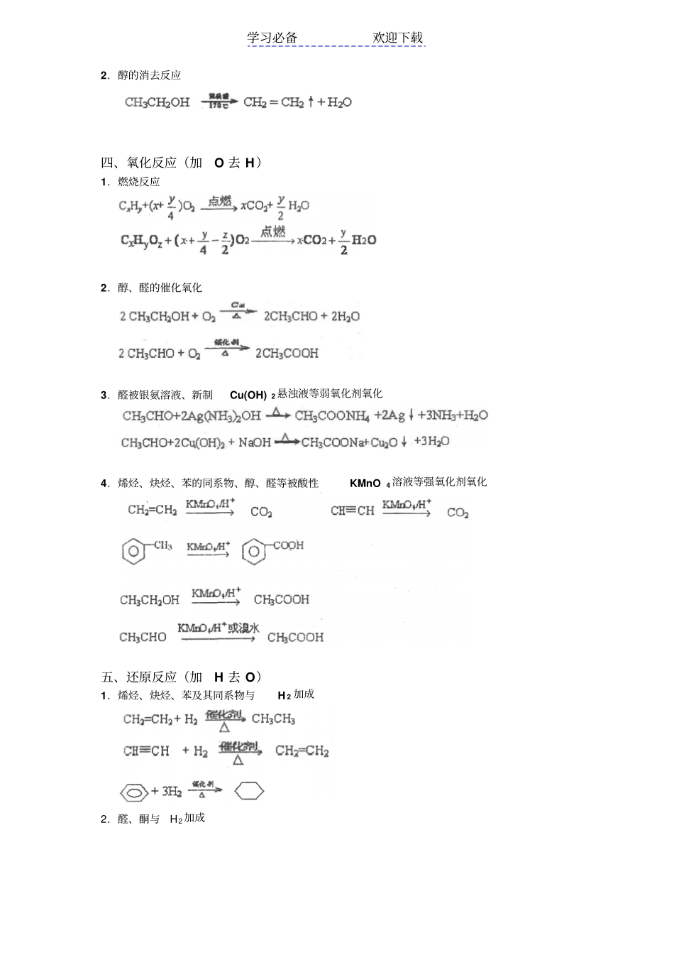 化学高中有机化学反应方程式集锦_第3页