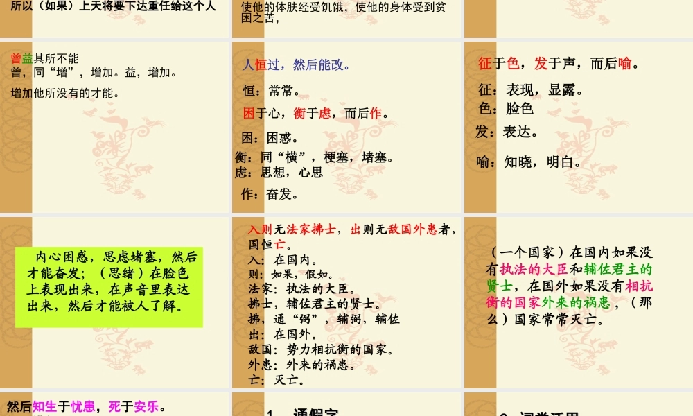 生于忧患-死于安乐--复习课件