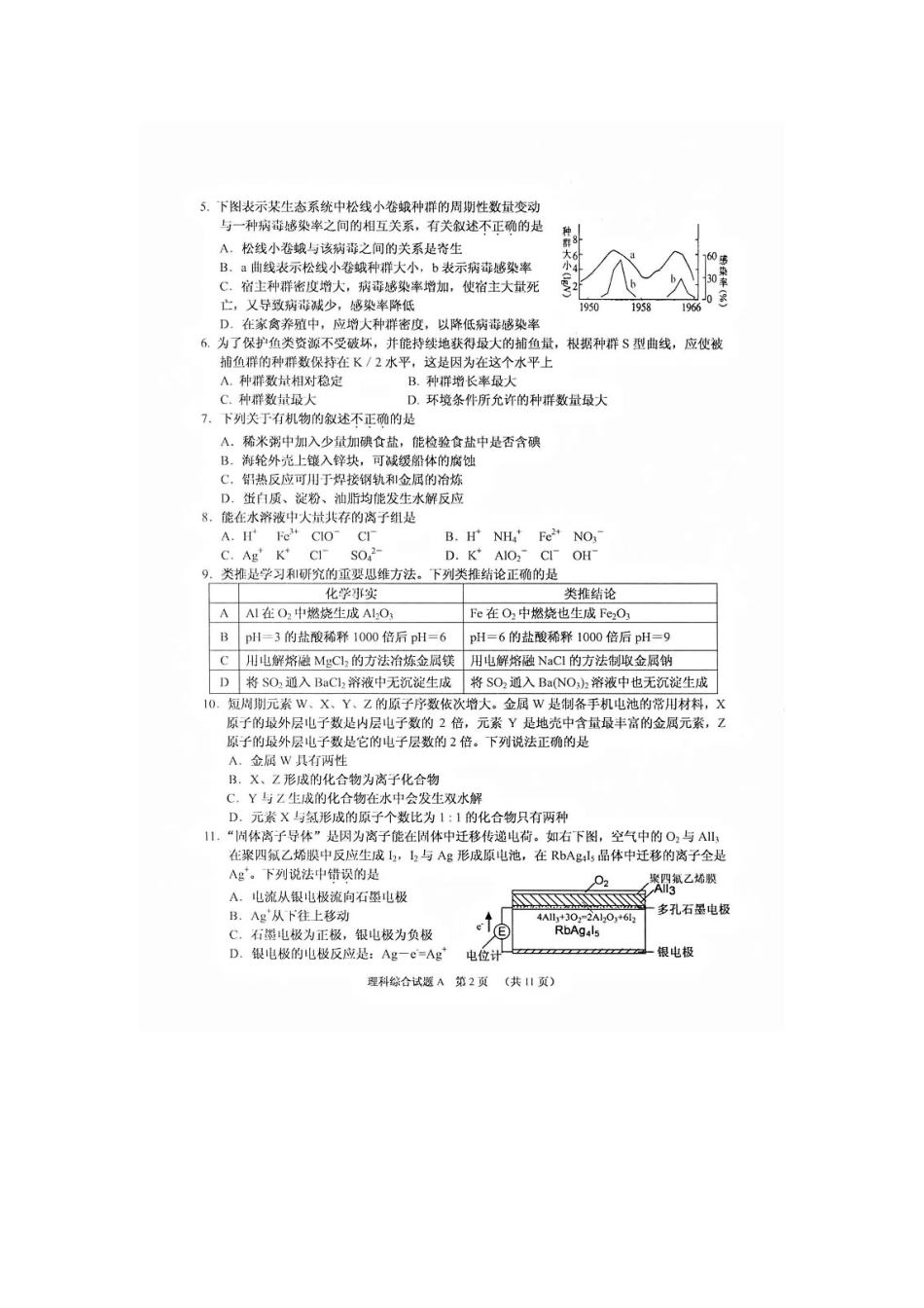 2012年肇庆市二模理科综合试卷及答案_第2页