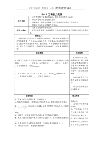 6.3万有引力定律