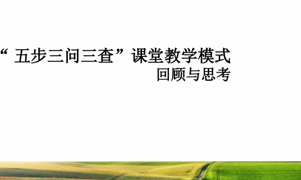 教学模式反回顾与困惑—王哲勇