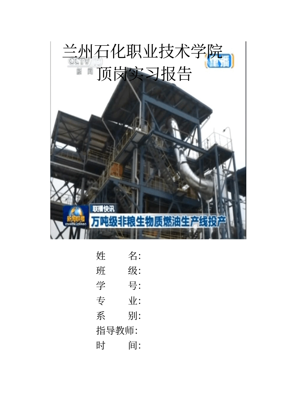 化工厂顶岗实习报告讲诉_第1页