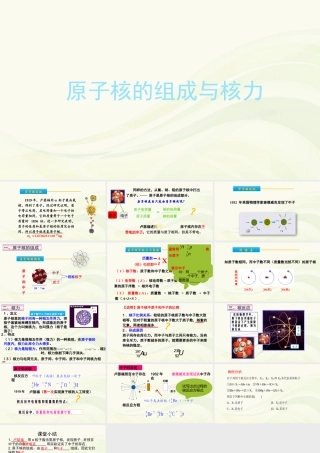 1.原子核的组成与核力