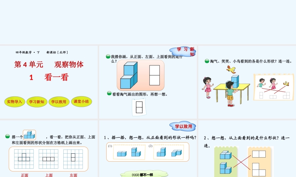 小学数学北师大2011课标版四年级看一看-(5)
