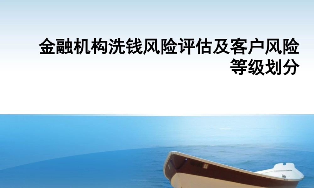 金融机构洗钱风险评估及客户风险等级划分