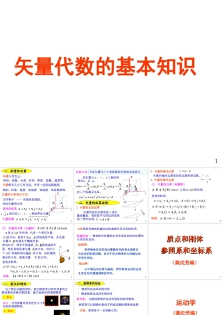 矢量代数的基本知识