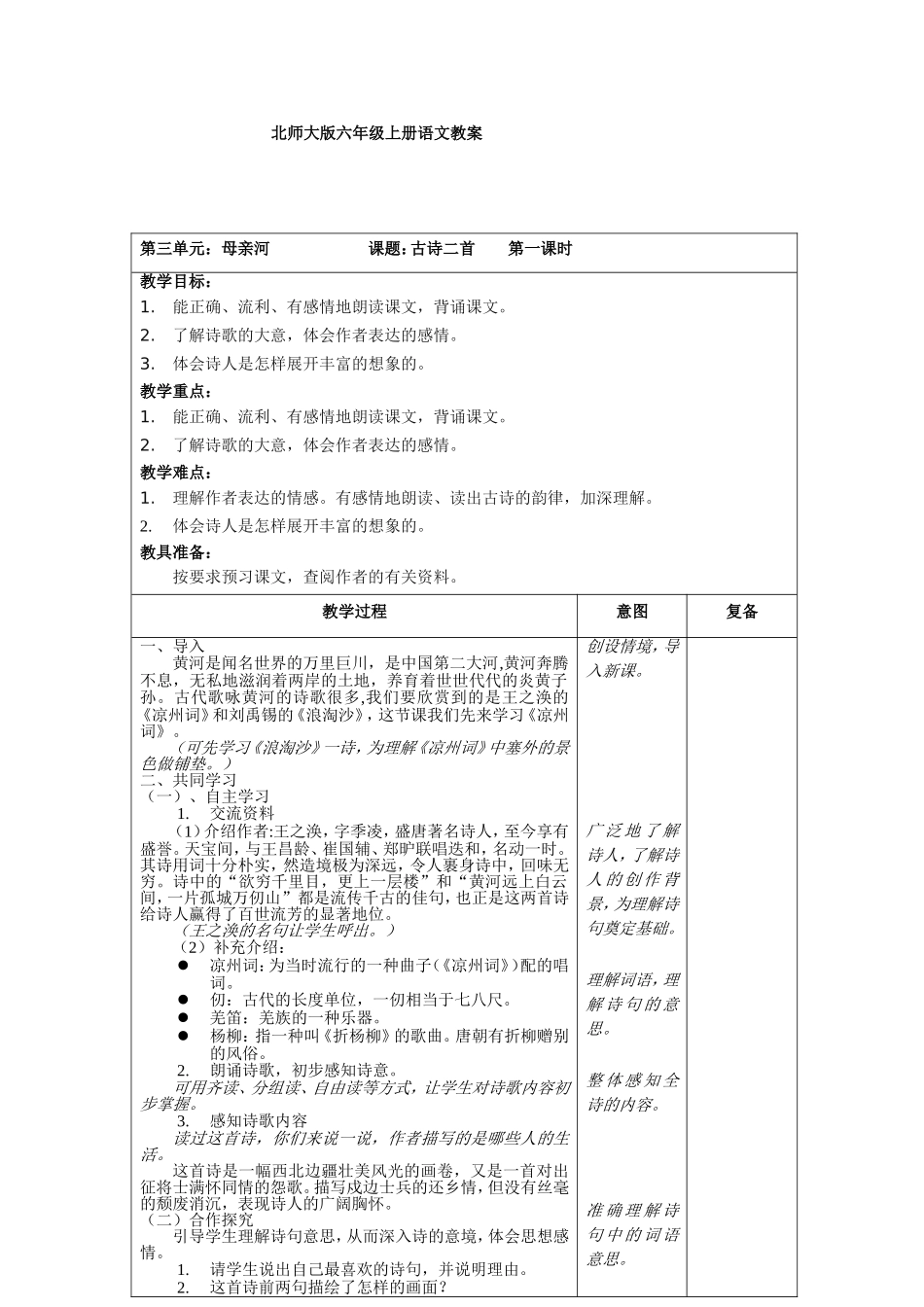古诗二首(凉州词)_第1页