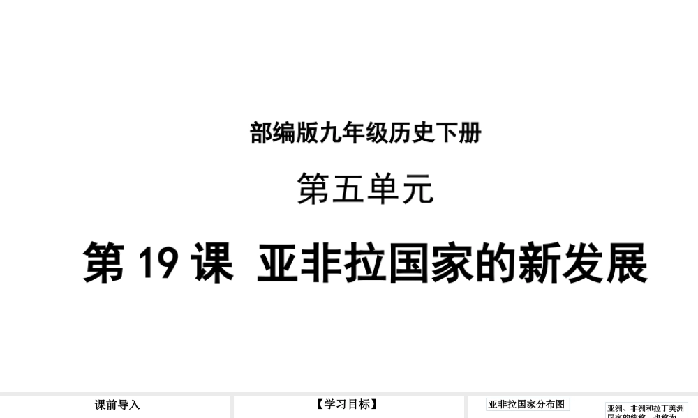 第19课亚非拉国家的新发展