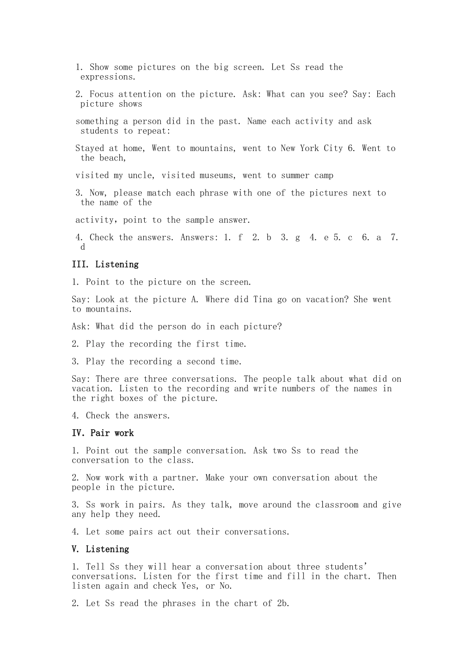 新版新目标八年级上英语教案Unit-1-Where-did-you-go-on-vacation_第2页