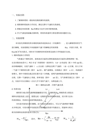 化工原理吸收试验报告
