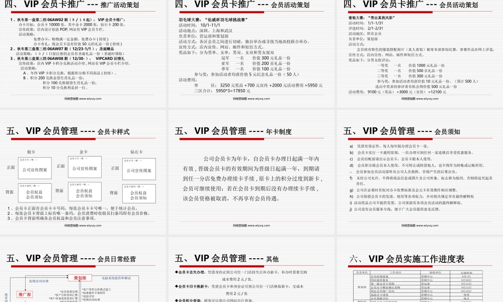 VIP会员卡实施及推广策划