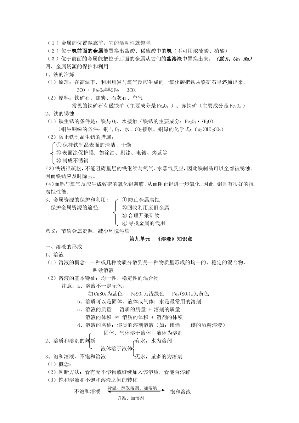 九年级化学复习提纲下_第2页