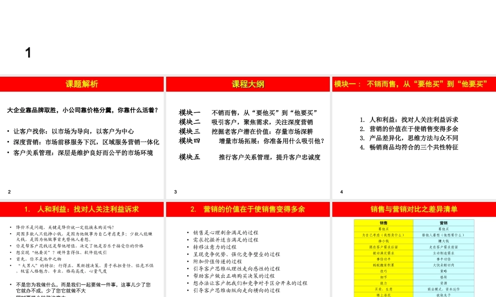 让客户来找你——深度营销与客户关系管理