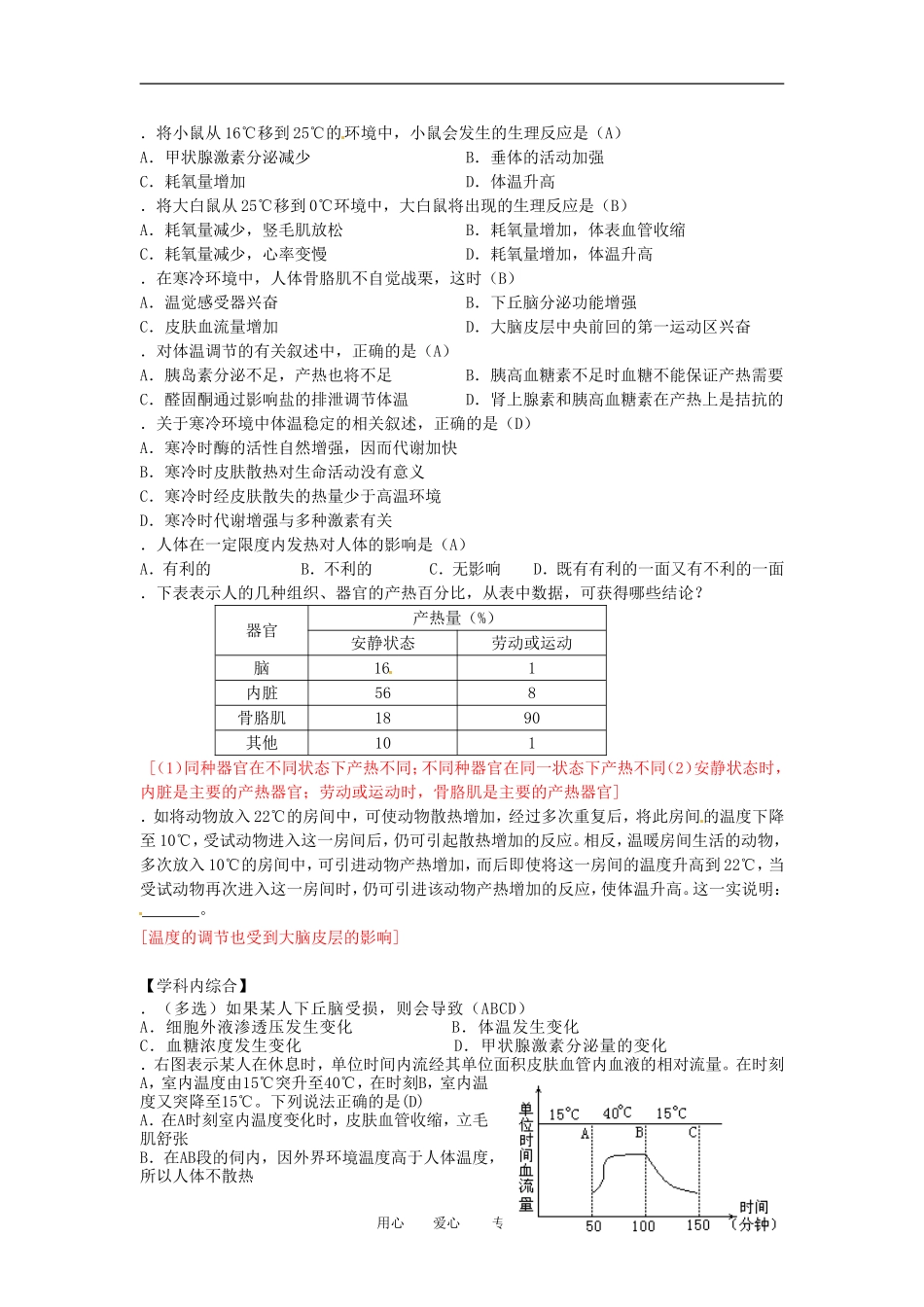 高中生物知识梳理复习-人体的稳态之人的体温及其调节_第3页