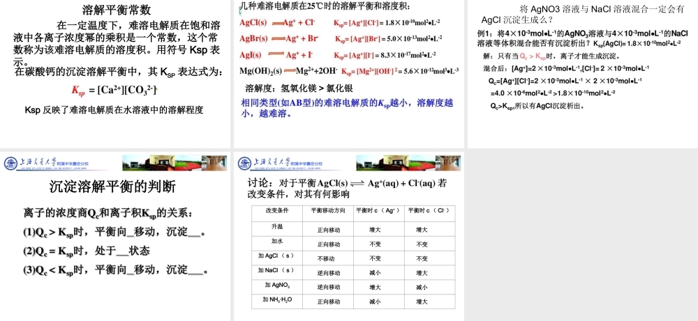 溶解过程中的动态平衡