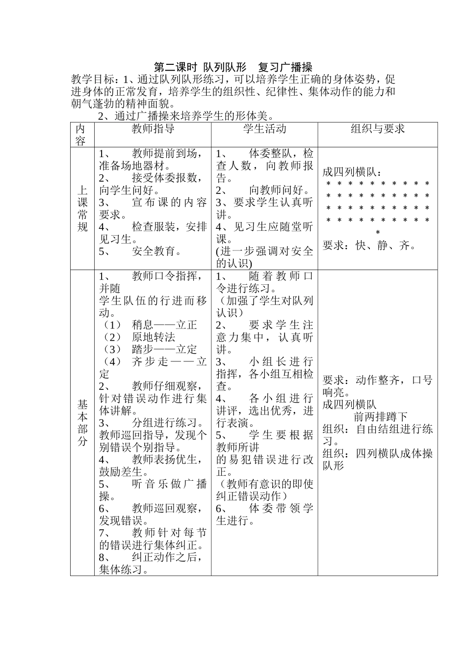 第二课时-队列队形--复习广播操_第1页