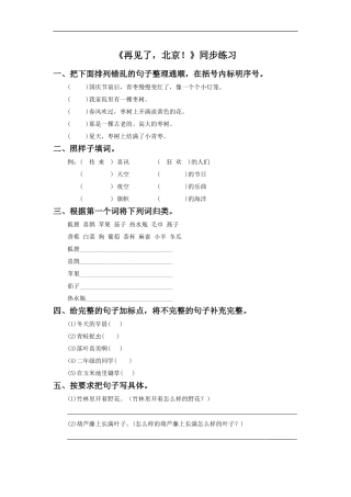 《再见了-北京!》同步练习3