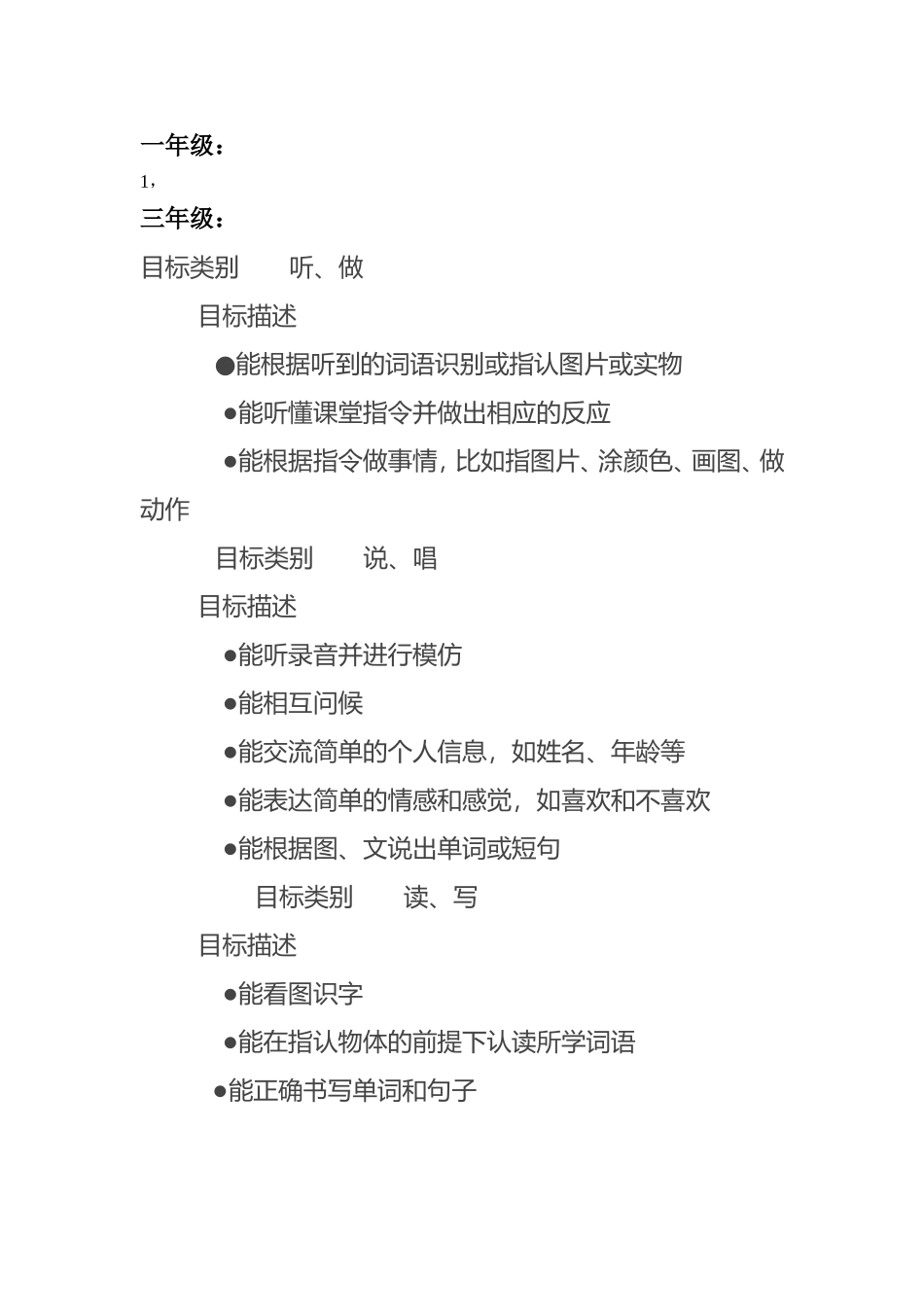 英语组英语教学共性目标_第1页
