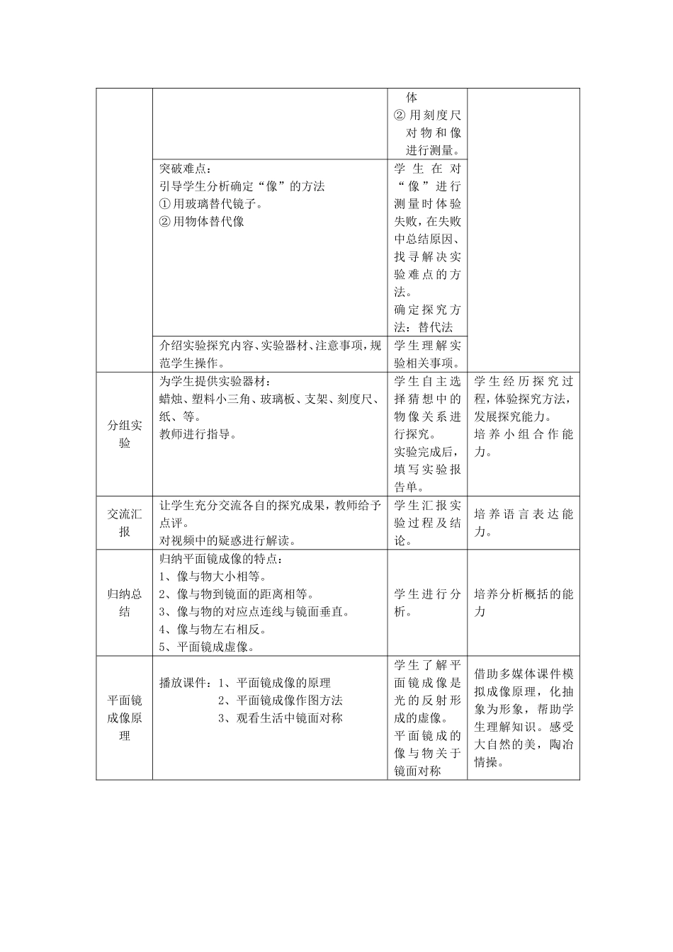 平面镜成像-教学设计_第3页