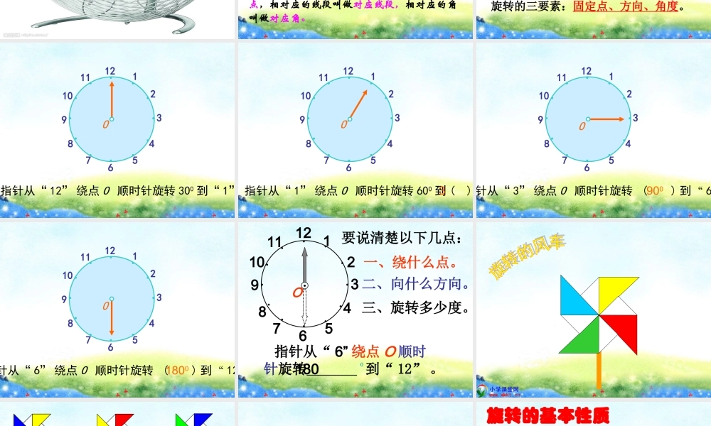 修改人教版新课标小学数学五年级下册《旋转》课件
