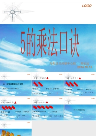 人教版二年级数学上册5的乘法口诀的ppt.